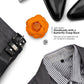 Vittorio Vico Men's Formal Leather Flower Lapel Pin - leather-lapel-orange_V01 - Classy Cufflinks