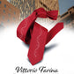 Vittorio Farina Men's Satin Skinny Necktie with Rhinestones - N - SKINNY - R_BURGUNDY - Classy Cufflinks