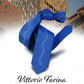 Vittorio Farina Solid Satin Skinny Necktie with Rhinestones - N - SKINNY - R_ROYAL - Classy Cufflinks