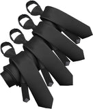 Vittorio Farina Solid Satin Zipper Ties Multipacks - N-ZIPPER-4_BLACK - Classy Cufflinks