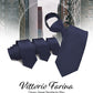 Vittorio Farina Solid Satin Zipper Ties Multipacks - N - ZIPPER - 4_BLUE - Classy Cufflinks