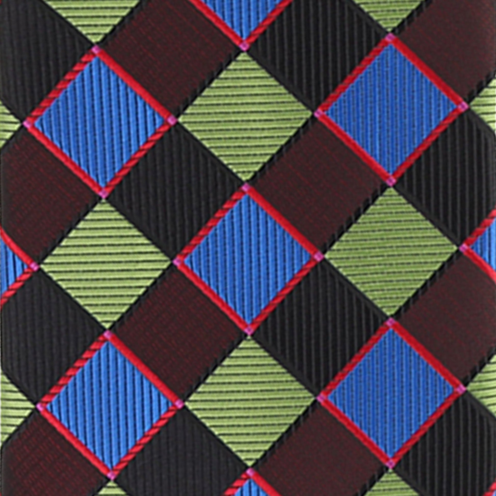 Vittorio Farina Geometric Designer Necktie & Pocket Square - NH-D-1236 - Classy Cufflinks