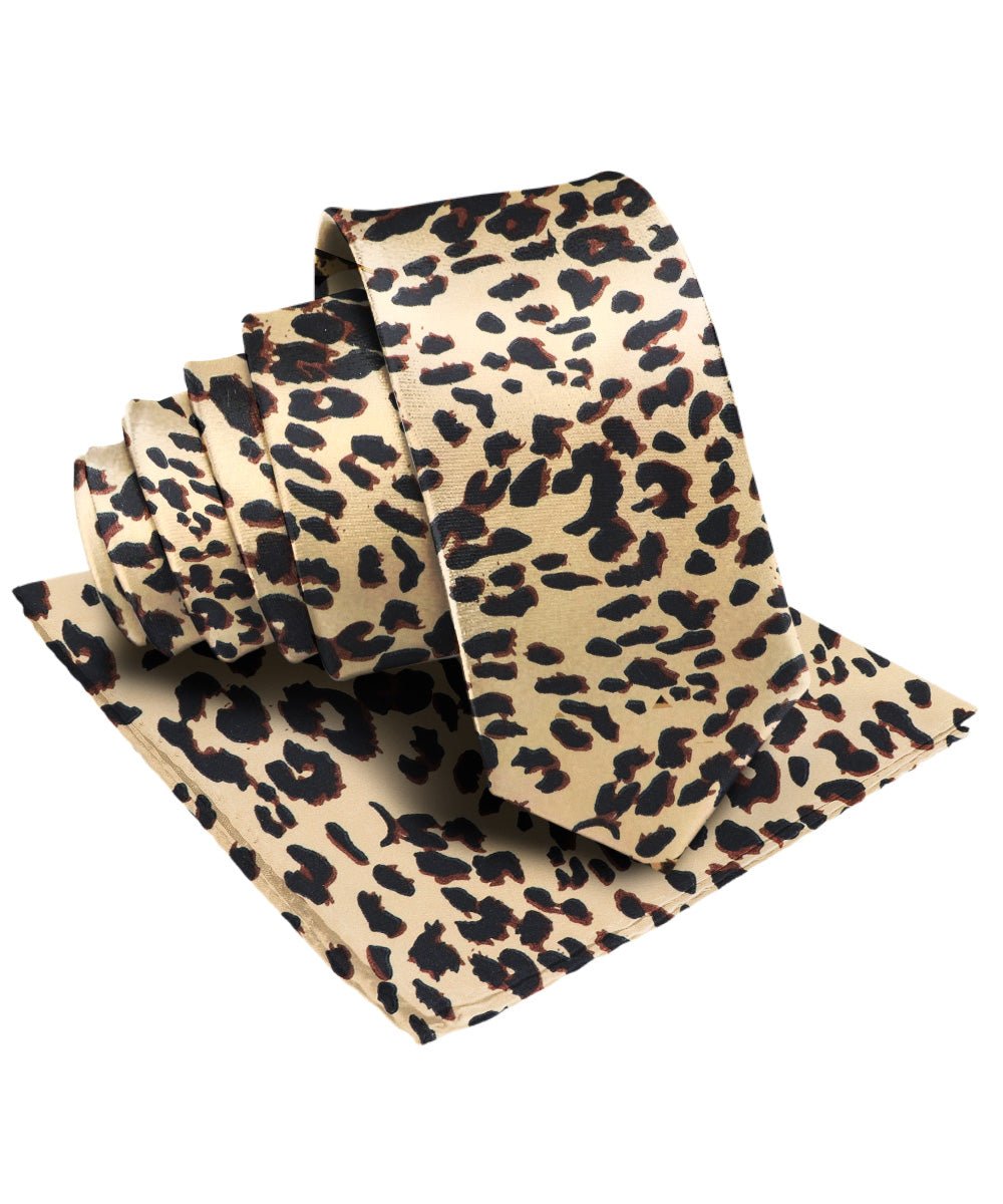 Vittorio Farina Kente Necktie & Pocket Square - NH - K_Leopard - Classy Cufflinks