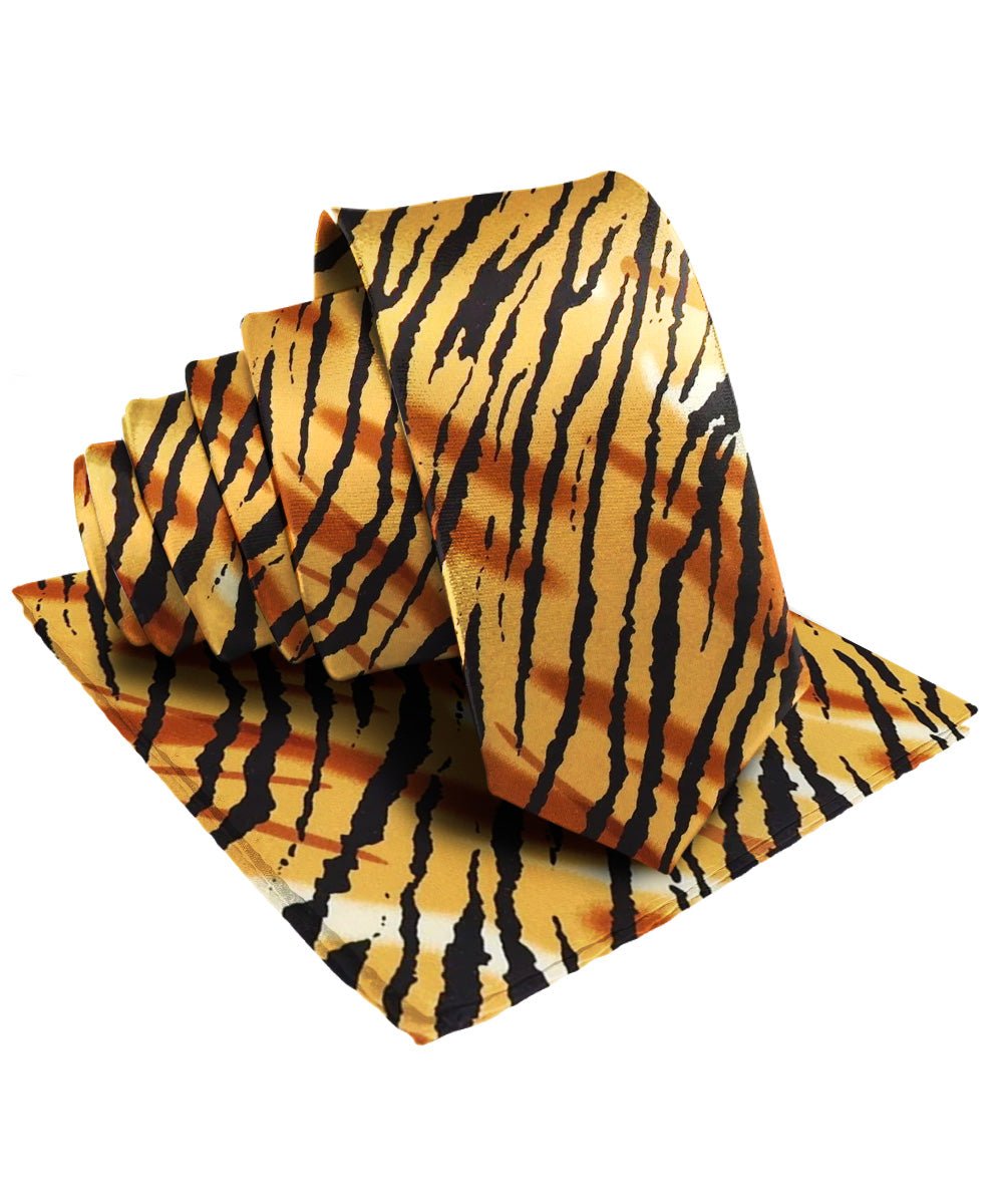 Vittorio Farina Kente Necktie & Pocket Square - NH - K_Tiger - Classy Cufflinks