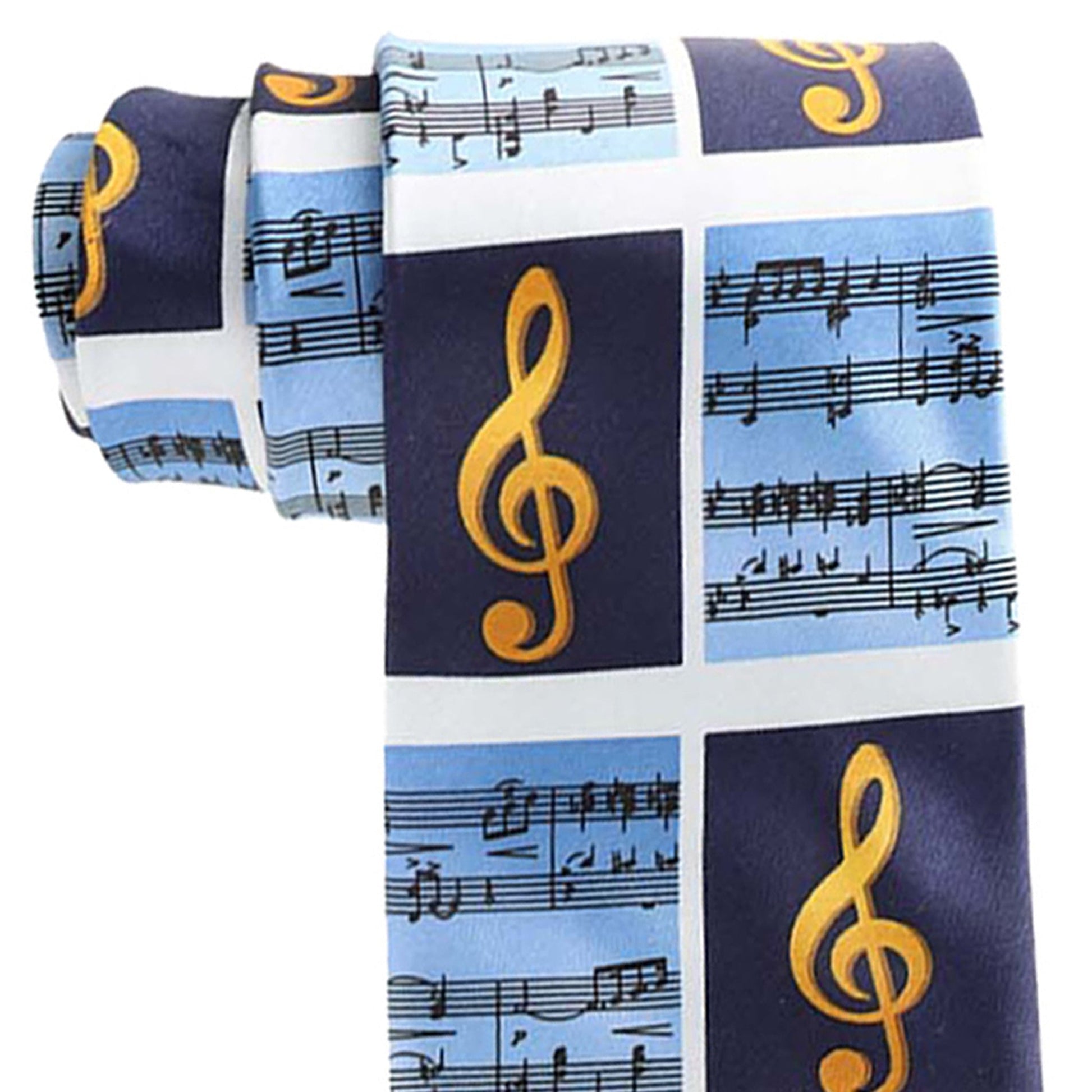 Vittorio Farina Musical Necktie by Classy Cufflinks - NH-MUS_MUSICAL NOTE_BLUE - Classy Cufflinks