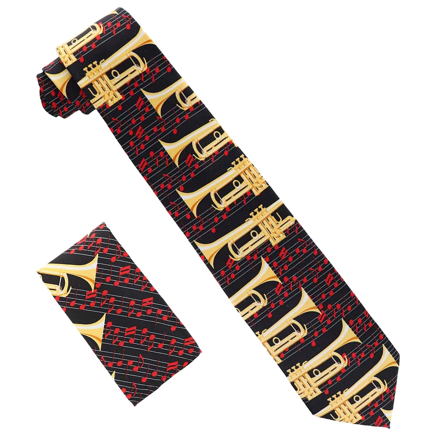 Vittorio Farina Musical Necktie by Classy Cufflinks - NH-MUS_TRUMPET_RED - Classy Cufflinks