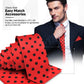 Vittorio Farina Polka Dot Necktie & Pocket Square Multipacks - NH-PD-3_RED - Classy Cufflinks