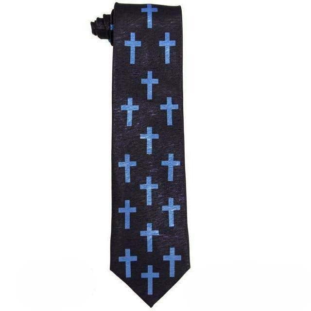 Vittorio Farina Men's Religious Satin Necktie & Pocket Square