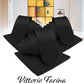 Vittorio Farina Solid Satin Necktie & Pocket Square Multipacks - NH - SOLID - 3_BLACK - Classy Cufflinks