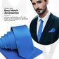 Vittorio Farina Solid Satin Necktie & Pocket Square Multipacks - NH - SOLID - 3_BLUE - Classy Cufflinks