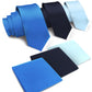 Vittorio Farina Solid Satin Necktie & Pocket Square Multipacks - NH - SOLID - 3_BLUE - Classy Cufflinks