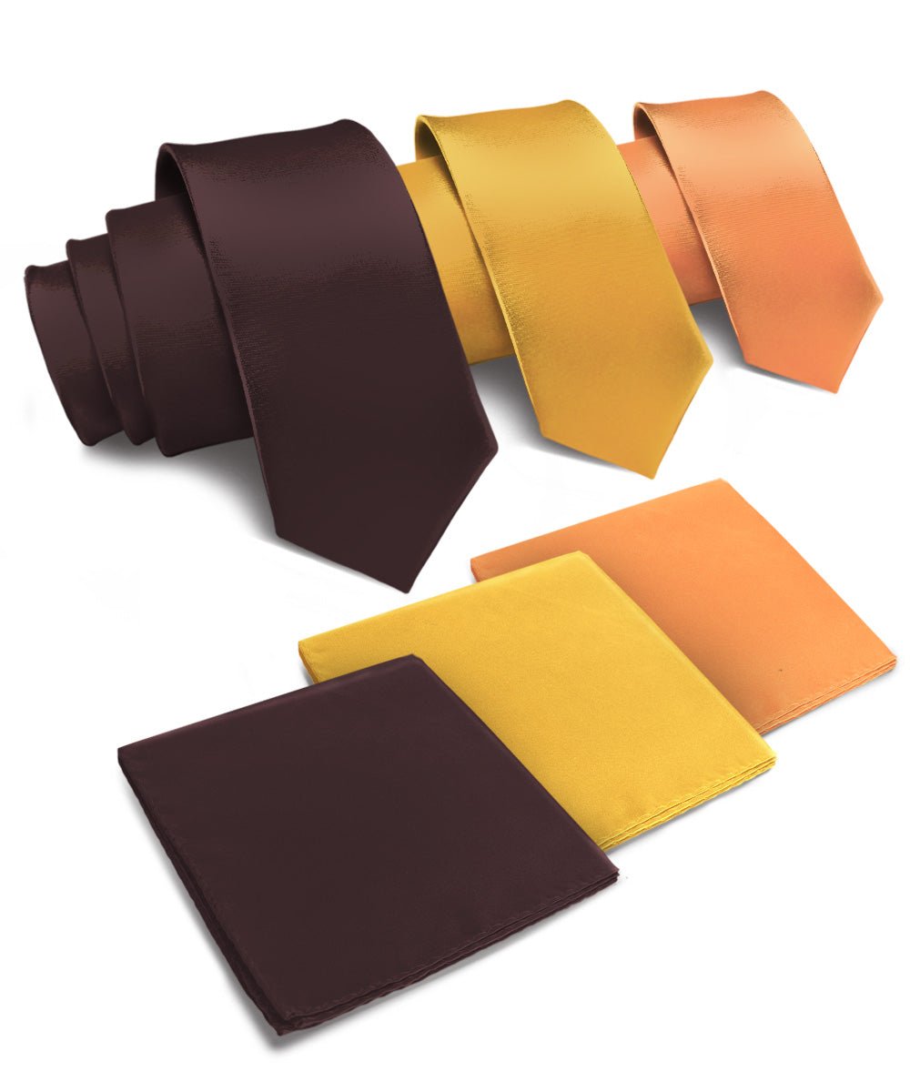 Vittorio Farina Solid Satin Necktie & Pocket Square Multipacks - NH - SOLID - 3_FALL1 - Classy Cufflinks