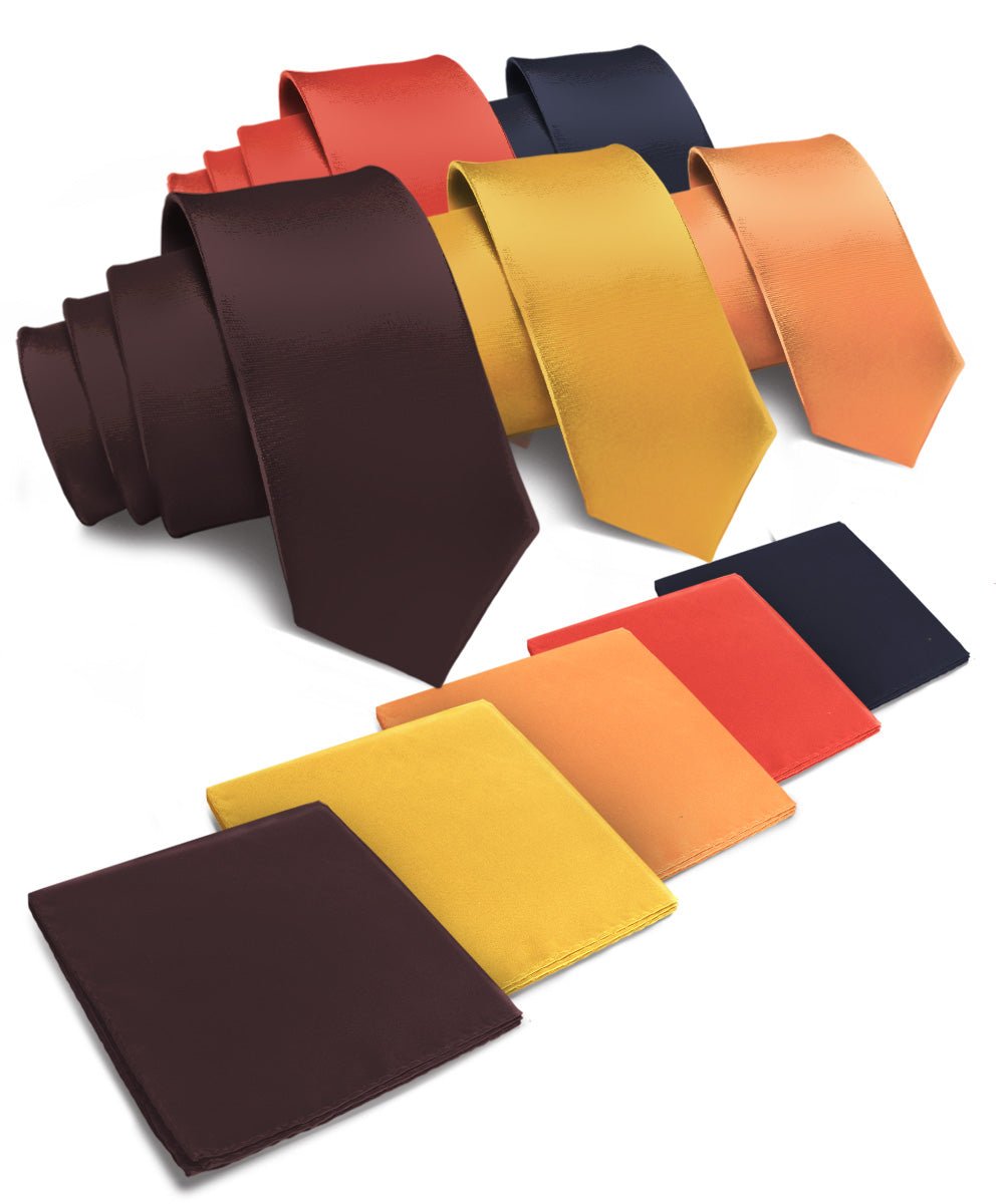 Vittorio Farina Solid Satin Necktie & Pocket Square Multipacks - NH - SOLID - 5_FALL1 - Classy Cufflinks