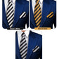 Vittorio Farina Striped Necktie & Pocket Square Multipacks - NH - ST - 3_BLACK - Classy Cufflinks