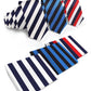 Vittorio Farina Striped Necktie & Pocket Square Multipacks - NH - ST - 3_BLUE - Classy Cufflinks