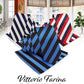 Vittorio Farina Striped Necktie & Pocket Square Multipacks - NH - ST - 3_BLUE - Classy Cufflinks