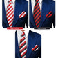 Vittorio Farina Striped Necktie & Pocket Square Multipacks - NH - ST - 3_RED - Classy Cufflinks