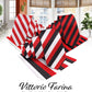 Vittorio Farina Striped Necktie & Pocket Square Multipacks - NH - ST - 3_RED - Classy Cufflinks