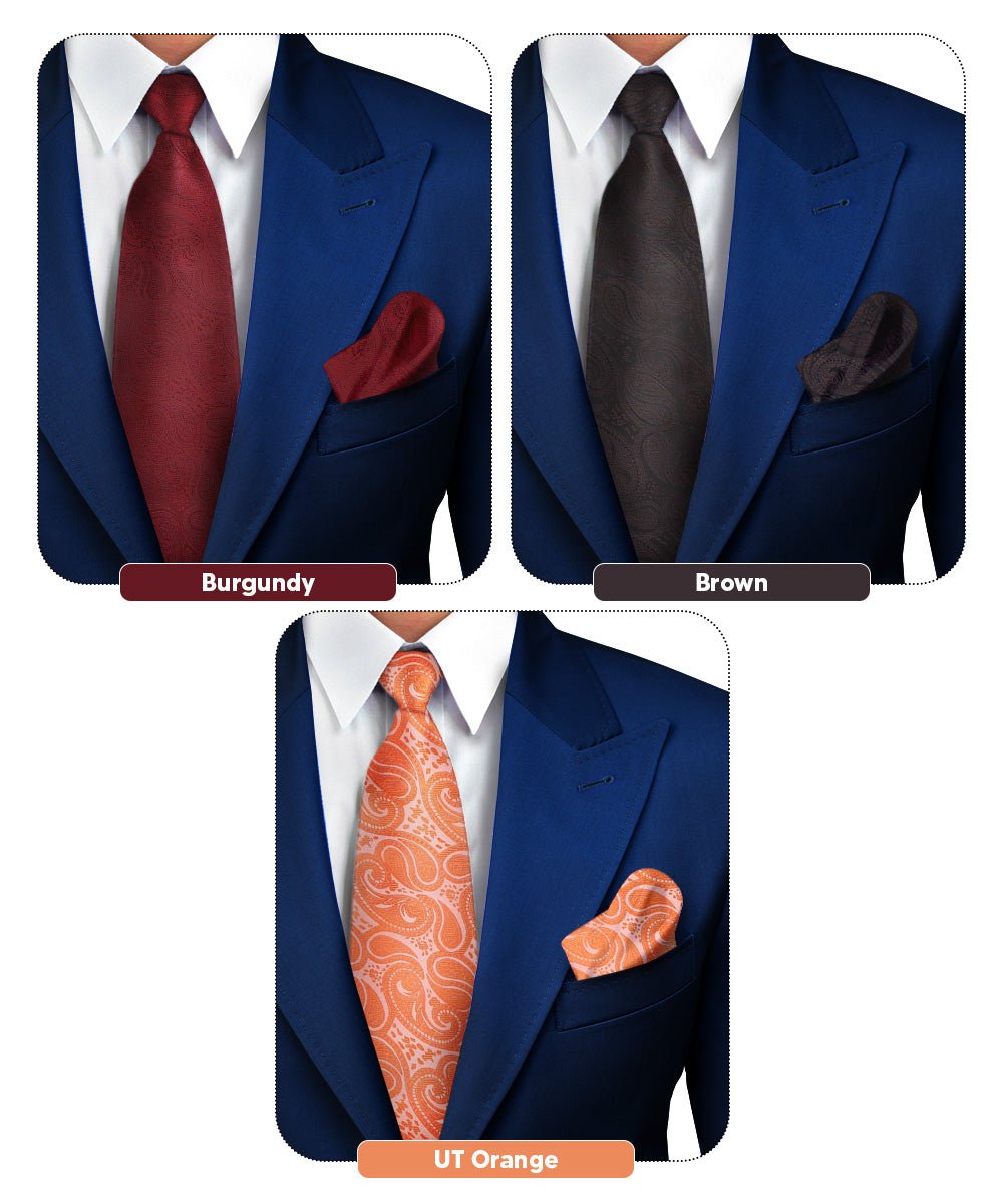 Vittorio Farina Woven Paisley Necktie & Pocket Square Multipacks - NH - WP - 3_FALL1 - Classy Cufflinks