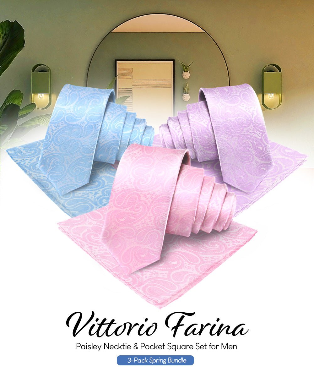 Vittorio Farina Woven Paisley Necktie & Pocket Square Multipacks - NH - WP - 3_SPRING1 - Classy Cufflinks