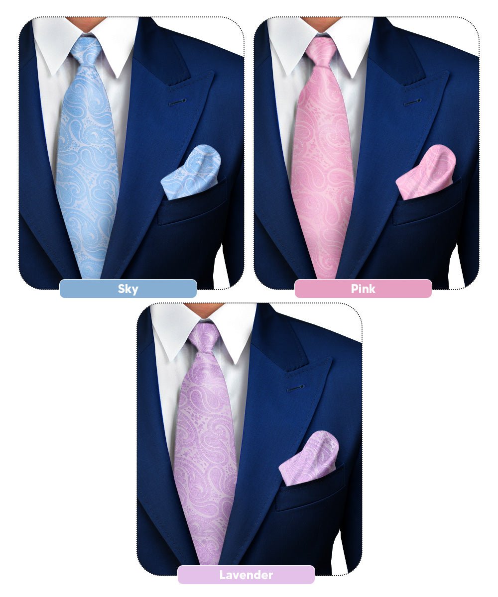 Vittorio Farina Woven Paisley Necktie & Pocket Square Multipacks - NH - WP - 3_SPRING1 - Classy Cufflinks