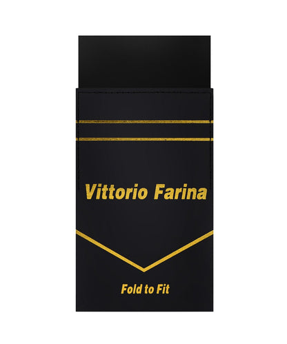 Vittorio Farina Flat Pre - Folded Pocket Square - PS - PREFOLD - FLAT_BLACK - Classy Cufflinks