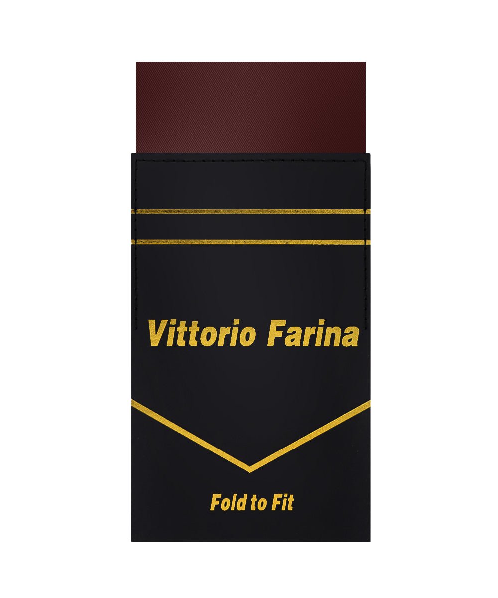 Vittorio Farina Flat Pre - Folded Pocket Square - PS - PREFOLD - FLAT_BROWN - Classy Cufflinks