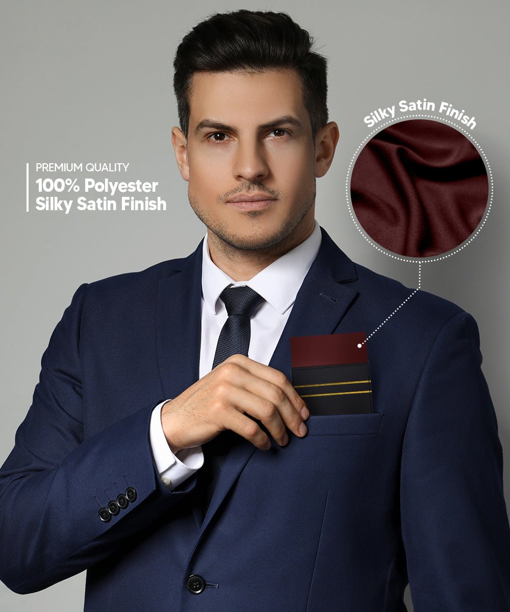 Vittorio Farina Flat Pre - Folded Pocket Square - PS - PREFOLD - FLAT_BROWN - Classy Cufflinks