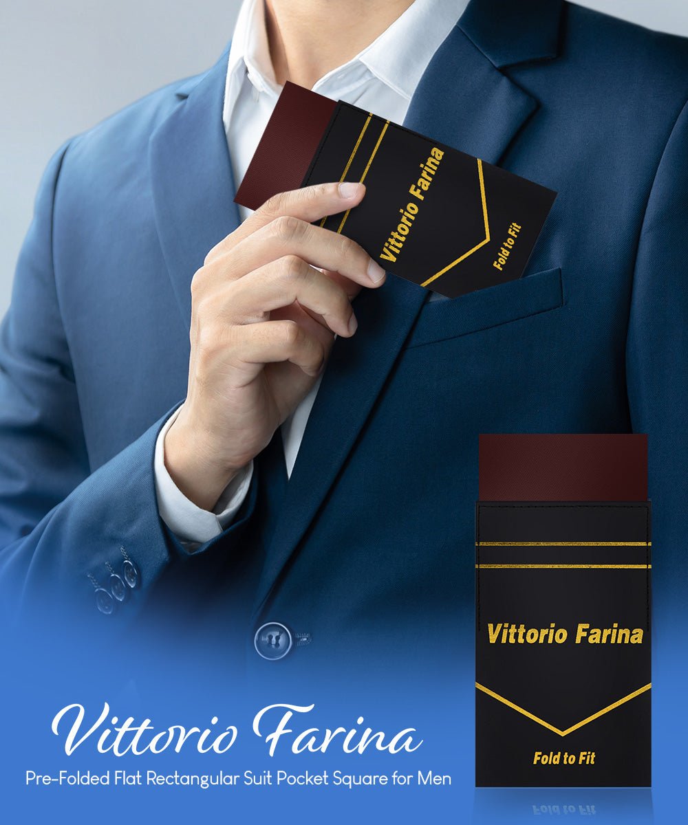 Vittorio Farina Flat Pre - Folded Pocket Square - PS - PREFOLD - FLAT_BROWN - Classy Cufflinks