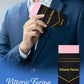 Vittorio Farina Men's Pre - Folded Pocket Square: Flat - PS - PREFOLD - FLAT_PINK - Classy Cufflinks