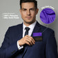 Vittorio Farina Men's Pre - Folded Pocket Square: Flat - PS - PREFOLD - FLAT_PURPLE - Classy Cufflinks