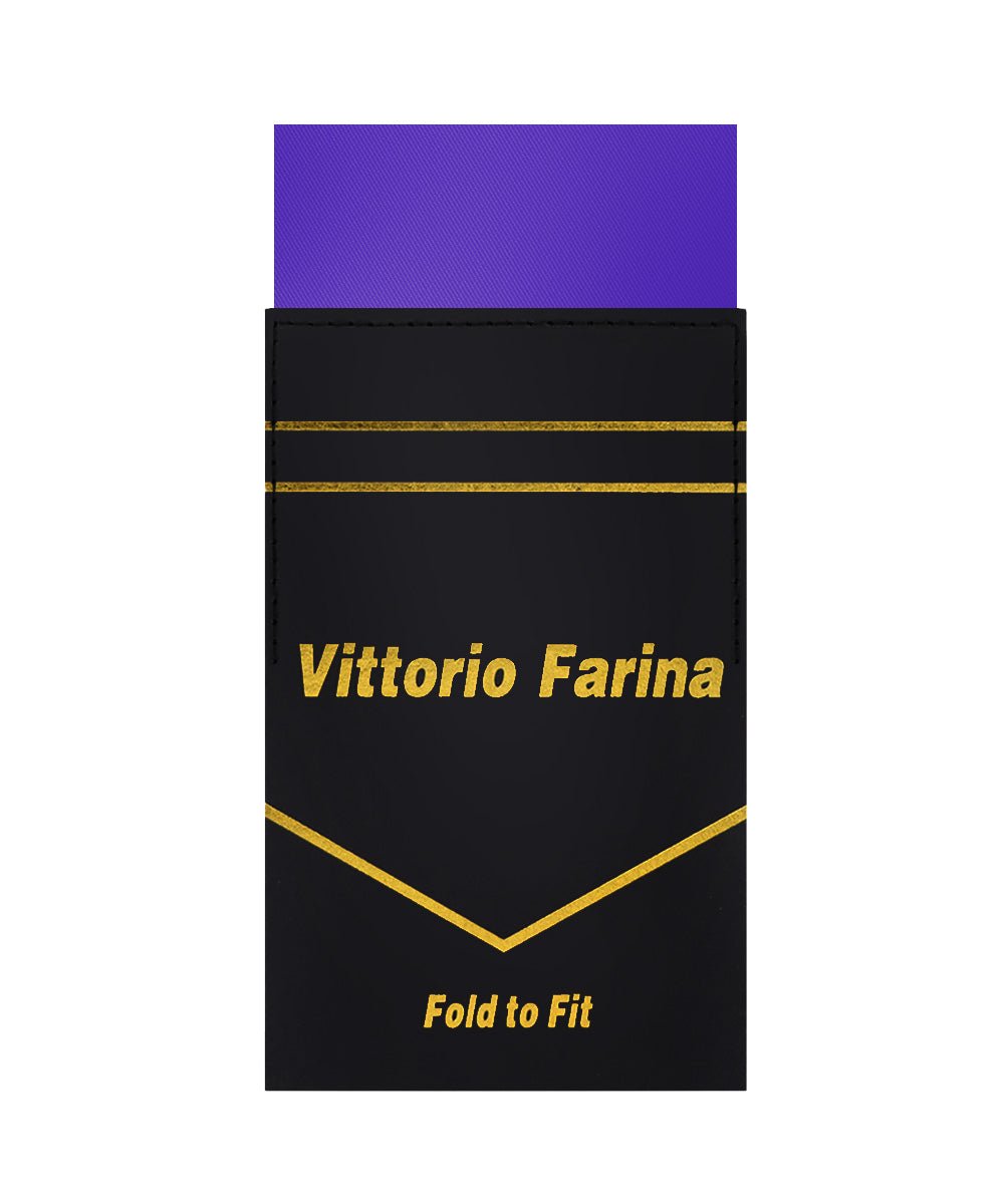 Vittorio Farina Men's Pre - Folded Pocket Square: Flat - PS - PREFOLD - FLAT_PURPLE - Classy Cufflinks