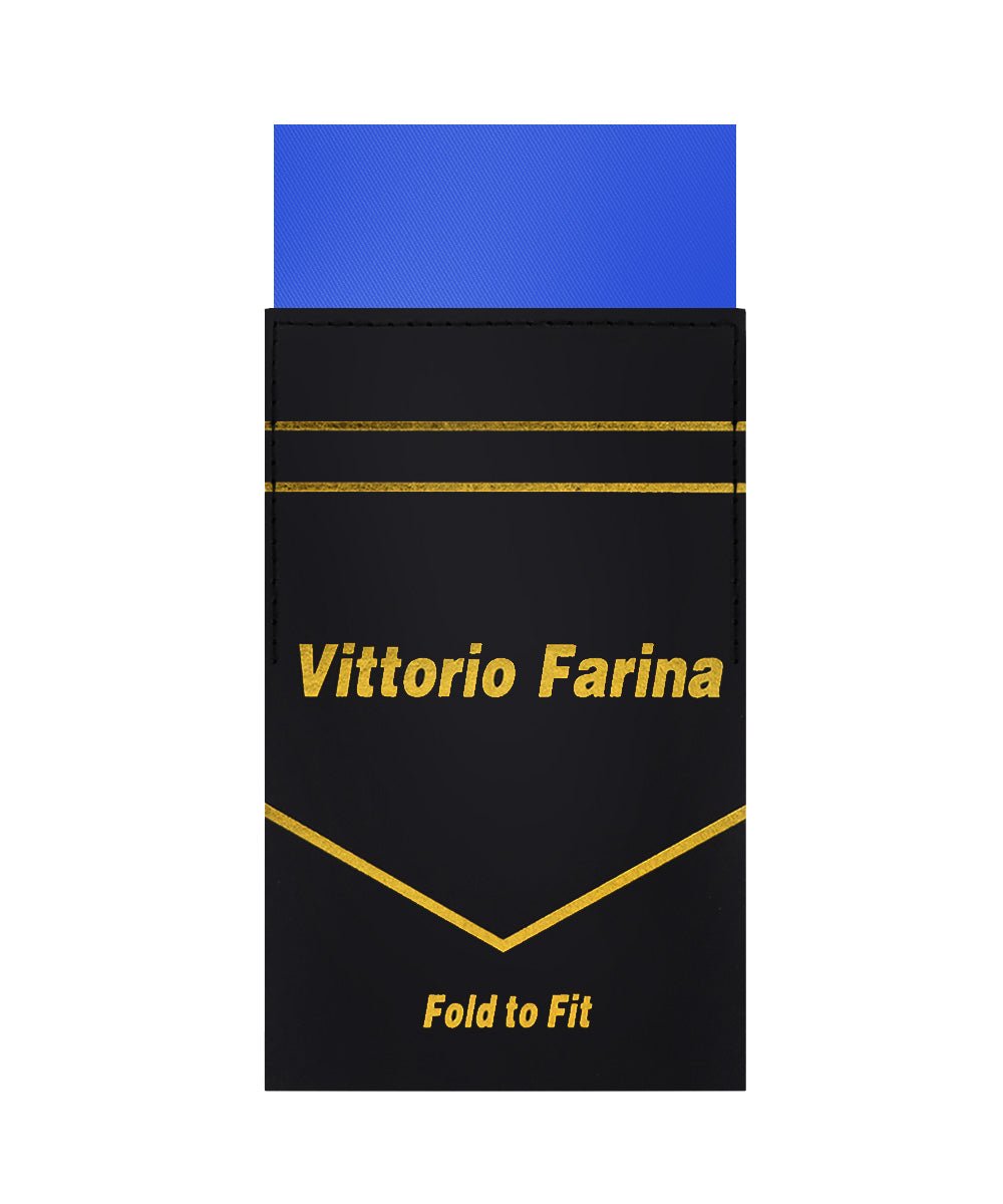 Vittorio Farina Men's Pre - Folded Pocket Square: Flat - PS - PREFOLD - FLAT_ROYAL - Classy Cufflinks