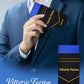 Vittorio Farina Men's Pre - Folded Pocket Square: Flat - PS - PREFOLD - FLAT_ROYAL - Classy Cufflinks