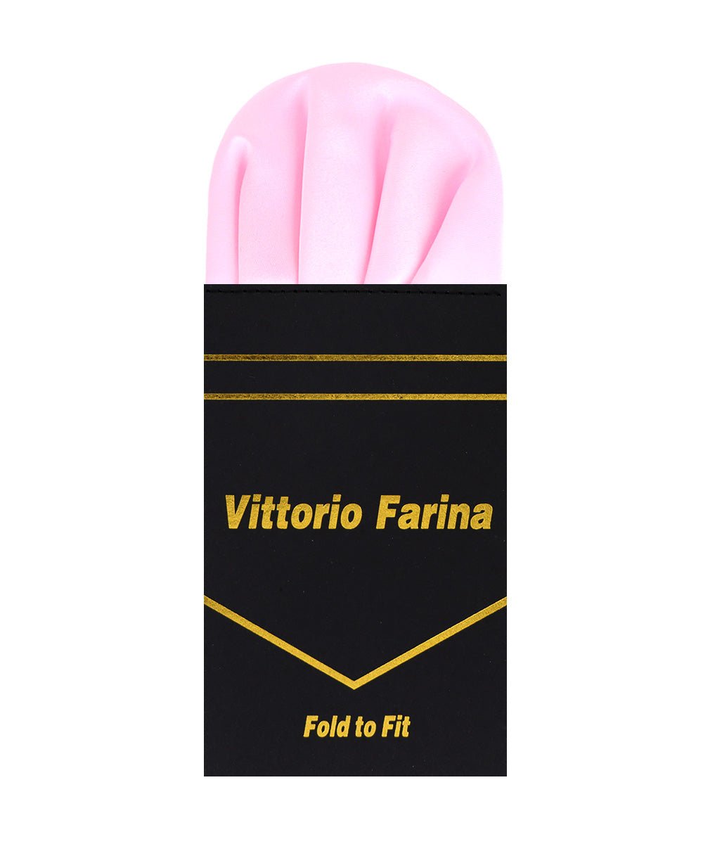 Vittorio Farina Men's Pre - Folded Pocket Square: Puff - PS - PREFOLD - PUFF_PINK - Classy Cufflinks