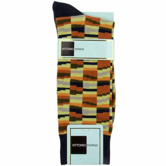 Vittorio Farina Men's Cotton Anklett Crazy Stripe Dress Socks