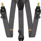 Vittorio Farina Men's Vibrant Colorful Convertible Suspender - SUSP-CONV-GC_CHARCOAL - Classy Cufflinks