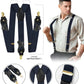 Vittorio Farina Men's Vibrant Colorful Convertible Suspender - SUSP-CONV-GC_DARK-NAVY - Classy Cufflinks