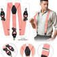 Vittorio Farina Men's Vibrant Colorful Convertible Suspender - SUSP-CONV-SC_BLUSH - Classy Cufflinks