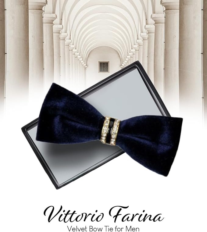 Vittorio Farina Velvet Bow Tie - vb - 003 - Classy Cufflinks