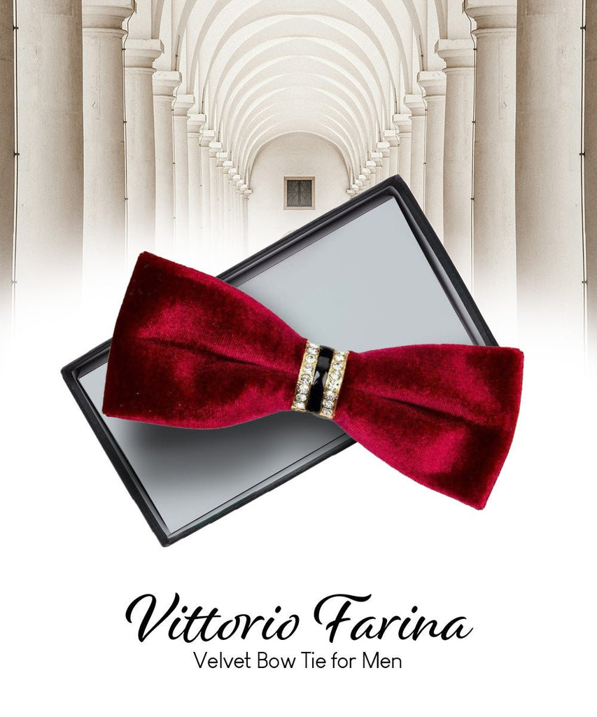 Vittorio Farina Velvet Bow Tie - vb - 004 - Classy Cufflinks