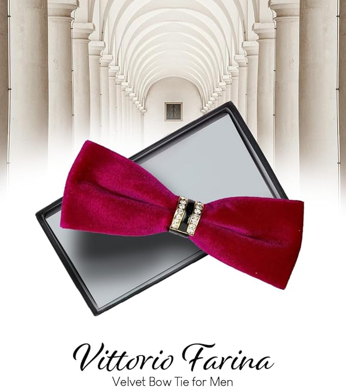 Vittorio Farina Velvet Bow Tie - vb - 006 - Classy Cufflinks