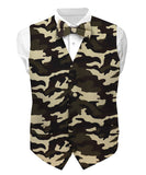 Vittorio Farina Kente Vest & Bow Tie - vest_kente_BB_camo_S - Classy Cufflinks