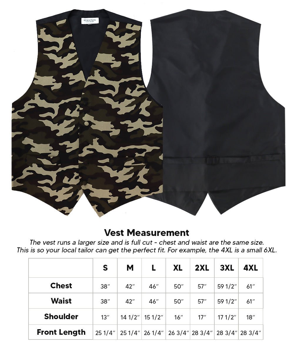 Vittorio Farina Kente Vest & Bow Tie - vest_kente_BB_camo_S - Classy Cufflinks