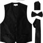 Vittorio Farina Paisley Vest Set (Black Back) Var. 01 (Black-Plum) - vest_paisley_BB_black_XS - Classy Cufflinks