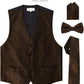 Vittorio Farina Paisley Vest Set (Black Back) Var. 01 (Black-Plum) - vest_paisley_BB_brown_XS - Classy Cufflinks