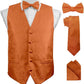 Vittorio Farina Paisley Vest Set (Black Back) Var. 02 (Purple-UT Burnt Orange) - vest_paisley_BB_burntorange_XS - Classy Cufflinks