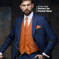 Vittorio Farina Paisley Vest Set (Black Back) Var. 02 (Purple-UT Burnt Orange) - vest_paisley_BB_burntorange_XS - Classy Cufflinks