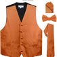 Vittorio Farina Paisley Vest Set (Black Back) Var. 02 (Purple-UT Burnt Orange) - vest_paisley_BB_burntorange_XS - Classy Cufflinks