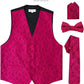 Vittorio Farina Paisley Vest Set (Black Back) Var. 01 (Black-Plum) - vest_paisley_BB_hotpink_XS - Classy Cufflinks